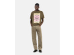 T-shirt manches courtes avec print devant olive kaki