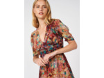 Robe courte à Col V à imprimé