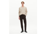 Pantalon droit en laine marron brown