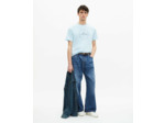 T-shirt manches courtes avec print devant baby blue