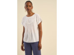 Top brodé en gaze de coton
