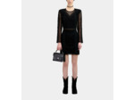 Robe Courte Avec Mix Dentelles A Manches Longues black