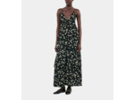 Robe Longue Avec Imprimé Fleuri black white