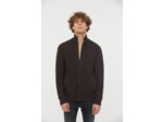 Gilet boutonné col montant en maille fantaisie épaisse et structurée