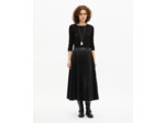 Jupe longue plissée effet cuir noire black