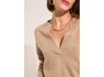 Pull ample en laine à col V et manches mi-longues