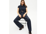 Blouson manches courtes en denim bleu foncé blue electric