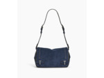 Petit sac bandoulière Simone en cuir suède effet denim
