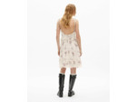 Robe courte a bretelle bustier off white / pink
