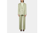 Veste Tailleur Vert Clair En Lin kaki grey