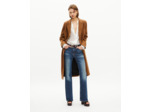Manteau long croisé en laine camel brown