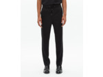 Pantalon élastiqué droit en laine noir black