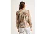 Blouse imprimée en coton et décoletté en V