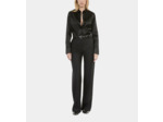Chemise satinée style western noire black
