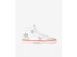 Baskets montantes en cuir blanc avec étoiles white