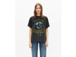 T-shirt manches courtes avec strass black washed