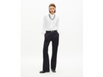 Pantalon droit en laine marine bleu