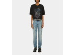 T-Shirt Noir Avec Sérigraphie Chaos Eagle black washed