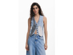 Gilet Sans Manches En Tissu – Femme