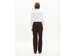 Pantalon tailleur large en laine mélangée marron brown