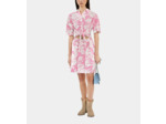 Jupe Courte Imprimée Avec Smocks pink-white