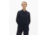 Chemise a manches longues bas plisse navy