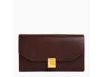 Grand portefeuille Rose en cuir lisse