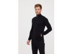 Gilet zippé en coton et laine recyclée, col cheminée avec print poitrine