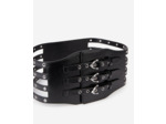 Ceinture Corset En Cuir Noir Avec Œillets black