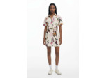 Robe À Manches Courtes En Tissu – Femme