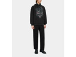 Sweatshirt À Capuche Noir Avec Sérigrahie Chaos Eagle black washed