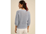 Pull maille multicolore et lurex manches 3/4