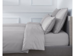 HOUSSE DE COUETTE | Pure White Satin Lavé - Stone - Finition Black