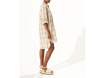 Robe carreaux beige turquoise