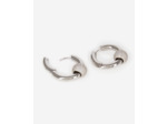 Boucles d'oreilles créole argentée et strass silver