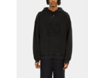 Sweatshirt À Capuche Noir Avec Broderie Logo black washed