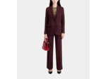 Veste De Costume En Crepe Fitte Epaule burgundy