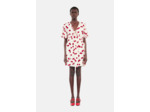 Robe courte avec imprimé cerise ecru red