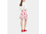 Jupe Courte Drapée Avec Imprimé Cerise ecru red