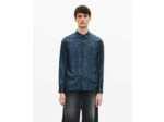 Chemise imprimé léopard en soie mélangée blue