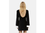 Robe courte en velours manche longue avec dentelle black