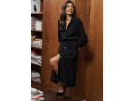 Robe longue à nouer à la taille avec manches longues
