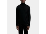Pull Col Roule Brode Et Detail De Cuir black