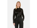Chemise satinée style western noire black