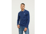 Polo manches longues en coton jersey avec badge poitrine et détails col