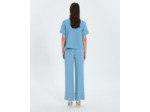 Pantalon fluide bleu hortensia