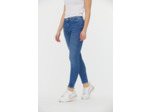 Denim skinny fit cropped, jambes très ajustées "effet seconde peau", taille medium, détail zip bas de jambe