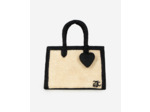 Bijou de sac cœur en raphia noir black