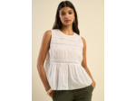 Top sans manches brodé