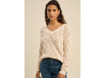 Pull ajouré col V